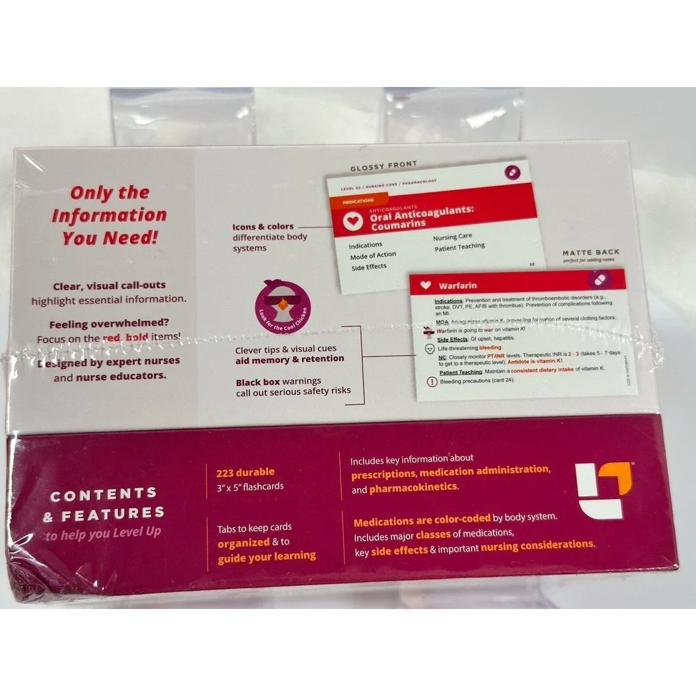 Level Up RN Pharmacology Edition 3 Nursing Flashcards NEW SEALED